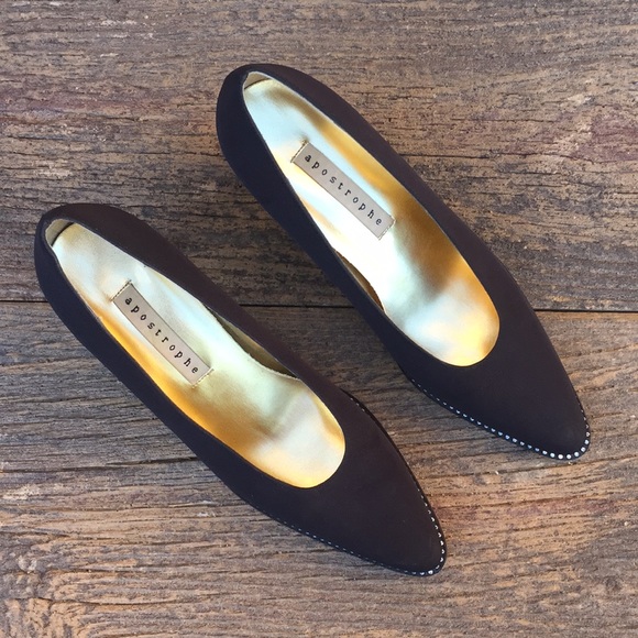 Apostrophe Shoes - 3/$20{Apostrophe}Sz 6 1/2 BlackPumps w/Rhinestones
